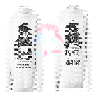 Irak France Drapeau Irakien Française Chignon Désordonné Sweater e - Cadeauxyz