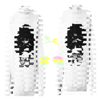 Jamaica And Ghana Mix Afro Bun Ghanaian And Jamaican Sweatshirt - Thegiftio UK