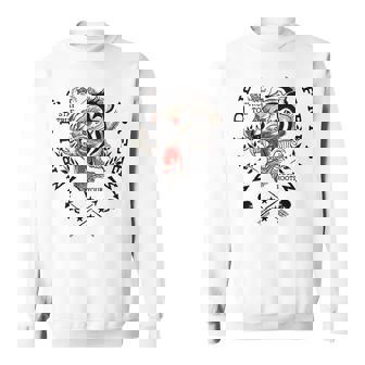 Japanese Tattoo Tiger Embroidery Style Animal Print Sweatshirt - Thegiftio UK