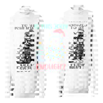 Is This Jolly Enough Cat Christmas Tree Xmas Cat Lover Sweatshirt | Seseable UK