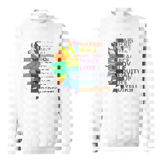 Kamala Harris Waltz Peace Love Equality Hope Diversity Sweatshirt - Monsterry