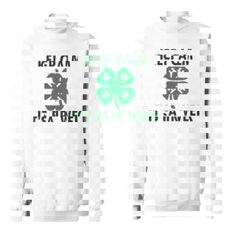 Keep Calm It's Fair Week H Four-Leaf Green Clover Event Sweatshirt - Monsterry