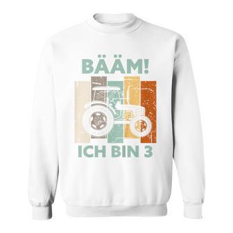 Kinder Bääm Ich Bin 3 Drei Jahre Junge 3Rd Birthday Tractor Sweatshirt - Geschenkecke