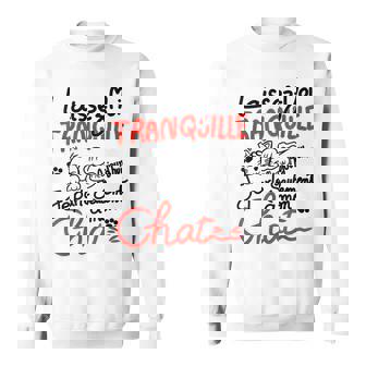 Laissez-Moi Tranquille Je Parle À Mon Chat Chat Drôle Sweater e - Cadeauxyz