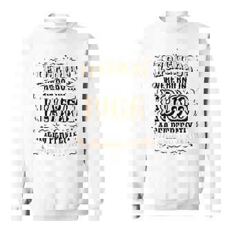 Legends Were Born In 1966 Vintage Aged Perfectly Birthday Sweatshirt - Thegiftio UK