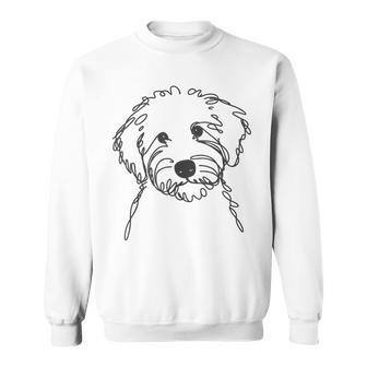 Line Art Dad Mom Dog Sheepadoodle Sweatshirt - Monsterry