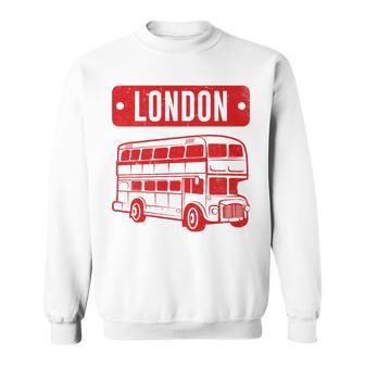 London Red Double Decker Bus Old Style Fun British Icon Premium Sweatshirt - Monsterry UK