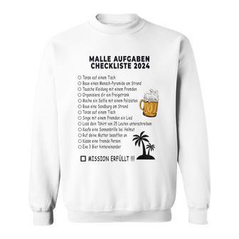 Mallorca 2024 Sauf Malle Ride Tasks Checklist Gray Sweatshirt - Geschenkecke