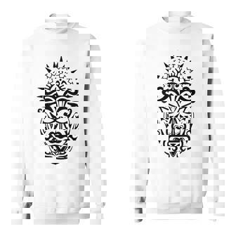 Maorí Polinesio Tatuaje Haka Dance Mascarilla Cabeza Camisa de entrenamiento - Regaloses