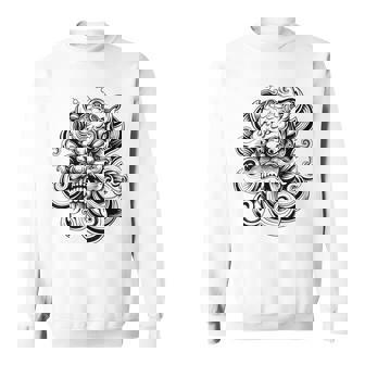 Máscara Japonesa Oni Mitología Japón Tatuaje Arte Dibujo Camisa de entrenamiento - Regaloses