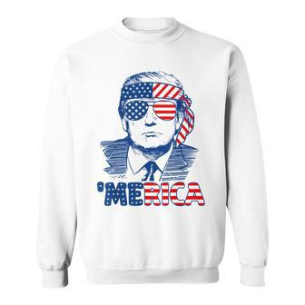 'Merica Trump Trump American Flag Sweatshirt - Monsterry CA