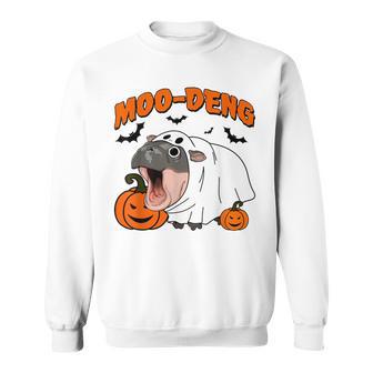 Moo Deng Halloween Boo Ghost Costume Moo-Deng Lover Sweatshirt - Monsterry
