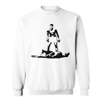 Muhammed Boxer Legend Ali Graffition Einem KO Blue Sweatshirt - Geschenkecke