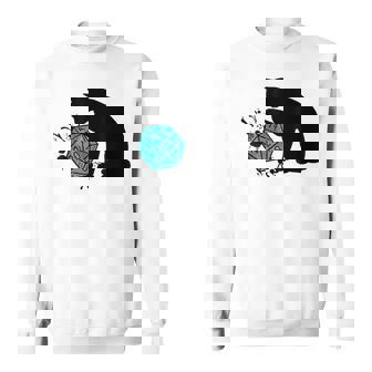 Nerdy Cat With D20 Cube Cat Lovers Sweatshirt - Monsterry