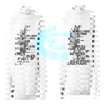 In November We Wear Blue Diabetes Awareness Blue Ribbon Sweatshirt - Monsterry