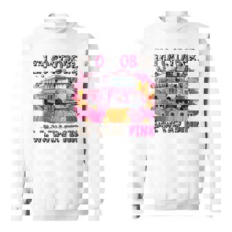 In October We Wear Pink School Bus Breast Cancer Awareness Sweatshirt - Seseable