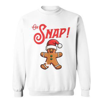 Oh Snap Gingerbread Man Broken Leg Christmas Cookie Sweatshirt - Thegiftio UK
