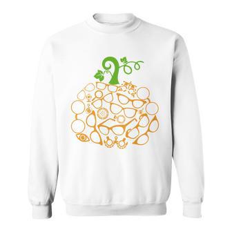 Optometry Tools Pumpkin Shape Pumpkin Glasses Halloween Sweatshirt - Thegiftio UK