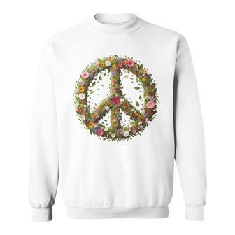 Peace Damen Männer Hippie 60Er 70Er Gray Sweatshirt - Geschenkecke