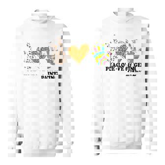 Peace Love And Finger Painting Clothing For Artists Sweatshirt - Monsterry