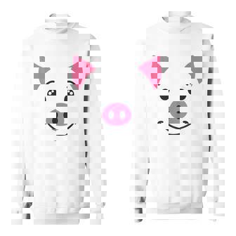 Pig Cute Animal Face Grin Costume Carneval Halloween Sweatshirt - Monsterry