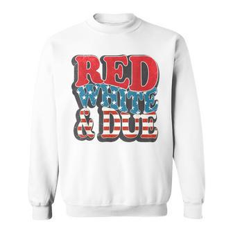 Red White And Due Retro 4Th Of July Pregnancy Patriotic Sweatshirt - Monsterry