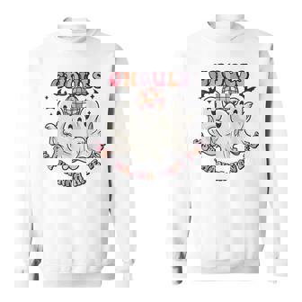 Retro Cute Ghost Halloween Ghouls Just Wanna Have Fun Disco Sweatshirt - Thegiftio UK