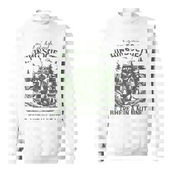 Retro Hiking Raccoon Sweatshirt - Thegiftio