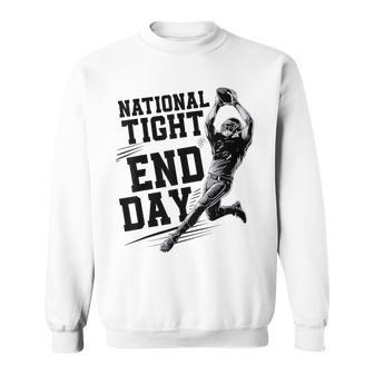 Retro National Tight End Day Illustration Distressed Sweatshirt - Thegiftio UK