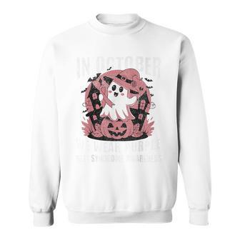 Rett Syndrome Awareness In October We Wear Purple Halloween Sweatshirt - Monsterry