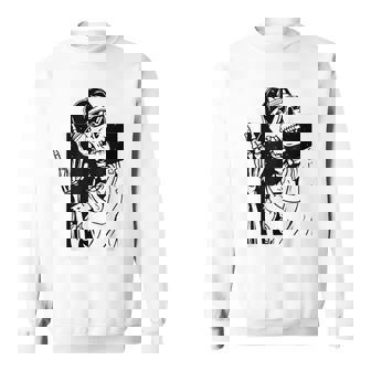 Rock Skeleton Hand Halloween Costume Rocker Music Sweatshirt | Seseable UK