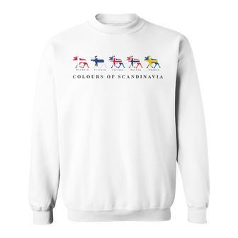 Scandinavia Flags Elk Colours Sweden Norway Iceland Gray Sweatshirt - Geschenkecke