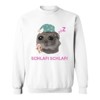 Schlafi Schlafi Sad Hamster Meme Gray Sweatshirt - Seseable