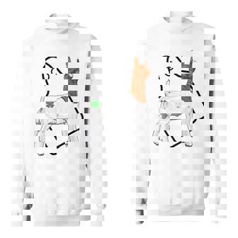 Show Market Wether Boer Goat Four Leaf Clover And Eartag Sweatshirt - Monsterry