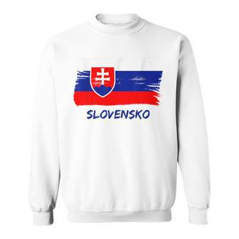 Slovak Flag Slovakia Team Fan Jersey Sweatshirt - Seseable