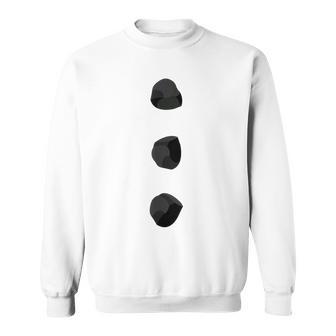 Snowman Costume Three Black Buttons On White Sweatshirt - Thegiftio UK