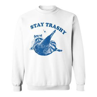 Stay Trashy Retro Style Raccoon Sweatshirt - Monsterry CA