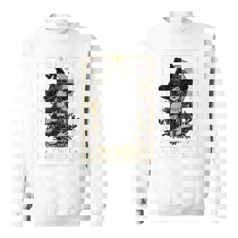 Tarot Card The Witch Witchy Black Cat Spooky Halloween Sweatshirt - Thegiftio UK