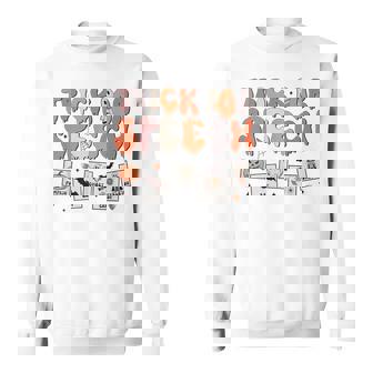 Trick Or Speech Therapy Slp Halloween Speech Therapist Sweatshirt - Thegiftio UK