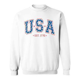 Usa Est 1776 4Th Of July Patriotic Us American Flag Sweatshirt - Monsterry AU