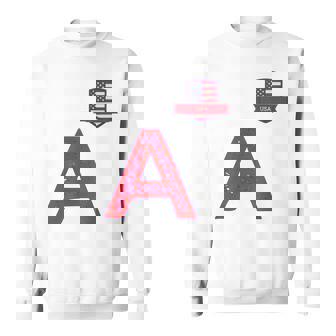 Usa Human-Flag Letter A American Usa Red Sweatshirt | Mazezy