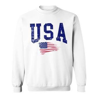 Vintage American Flag Patriotic 4Th Of July Family Matching Sweatshirt - Monsterry DE