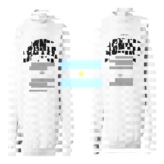 Vintage Argentina Flag Throwback Athletic Sweatshirt - Seseable