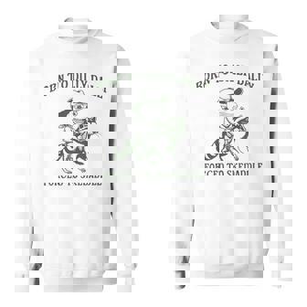 Vintage Raccoon Frog Born To Dilly Dally Forced To Skedaddle Sweatshirt | Seseable UK