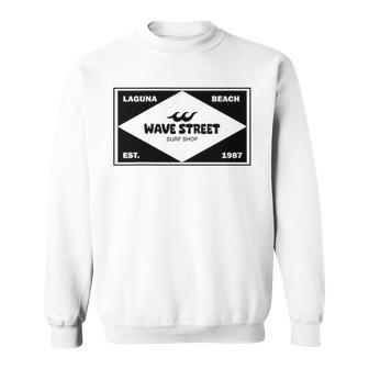 Wave Street Diamond Rectangle Surf Shop Graphic Sweatshirt - Monsterry