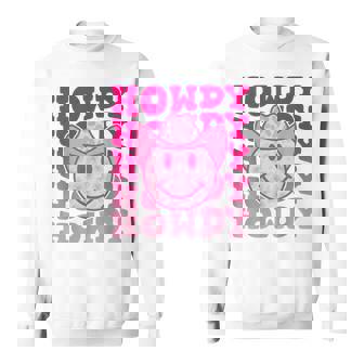 Western Country Cow Howdy Leopard Smile Face Cowgirl Rodeo Sweatshirt - Thegiftio