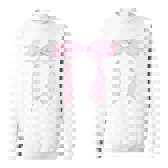 Women's Pink Bow Coquette Aesthetic Bow Print Bow Graphic Sweatshirt - Thegiftio UK