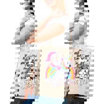 Magical Rainbow Cute Santa Riding Unicorn Summer Christmas Tote Bag - Monsterry