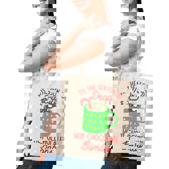 Tis The Season To Drop Hot Chocolate Bombs Christmas Tote Bag - Monsterry