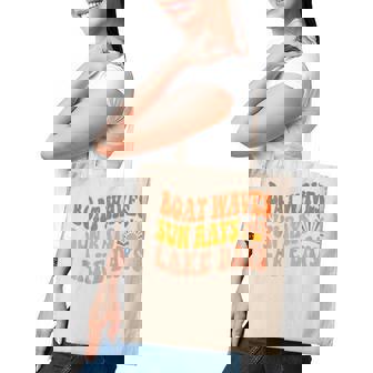 Boat Waves Sun Rays Lake Days Cute Retro 70S Summer Vacation Tote Bag - Monsterry